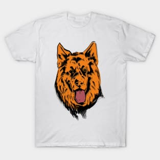 A German Shepherd head  Sketch. T-Shirt